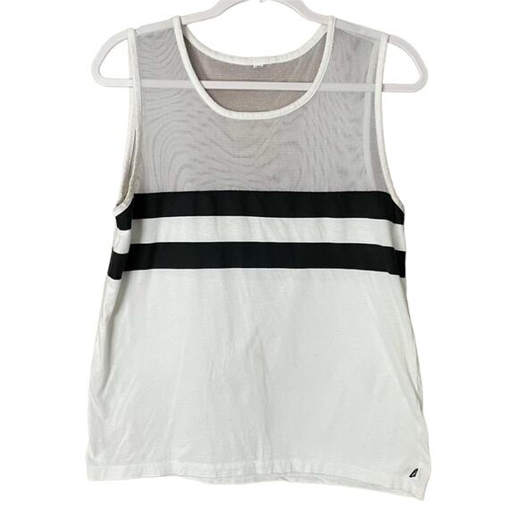 Fabletics White and Black Mesh Tank Top - Picture 1 of 7